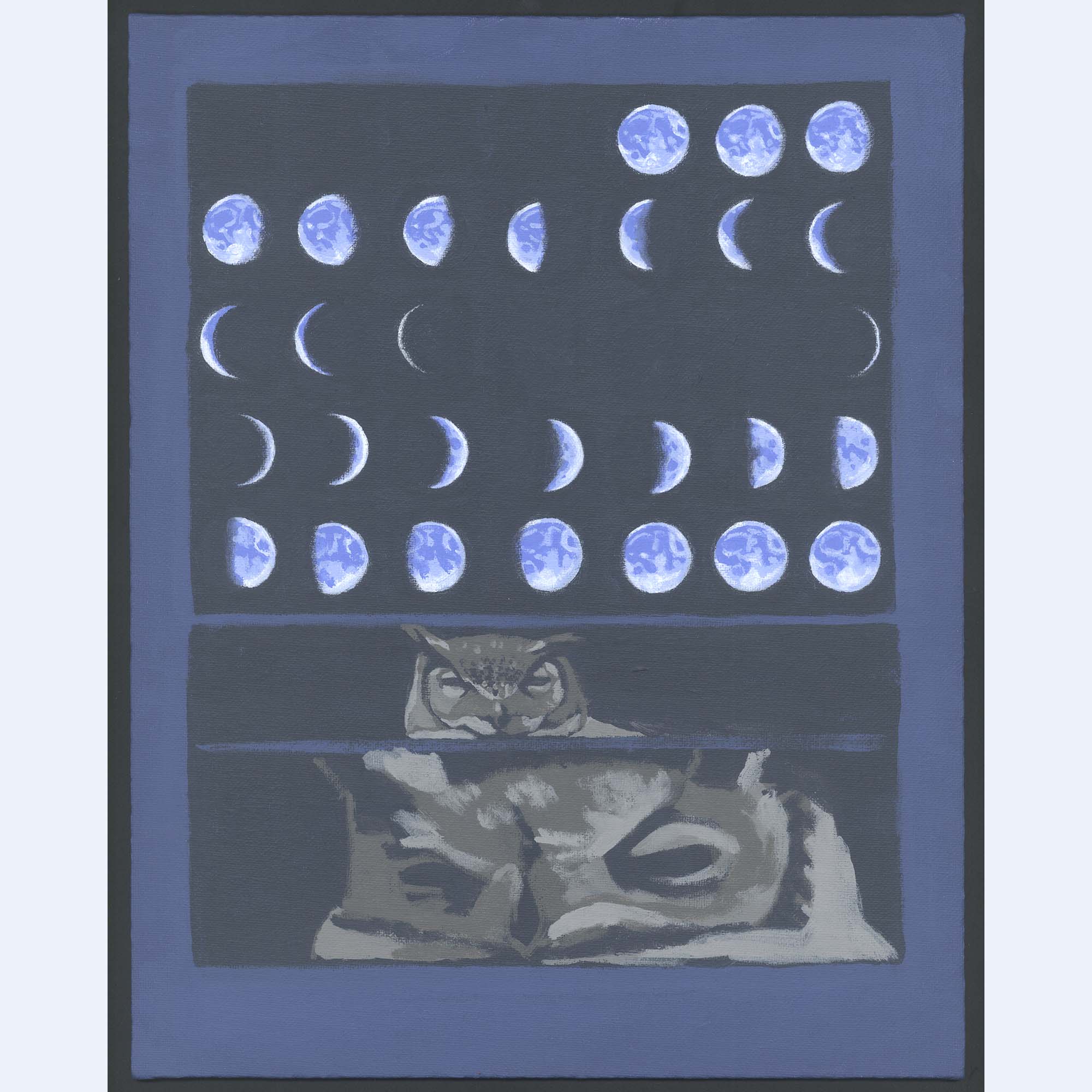 moon phases and great horned owl