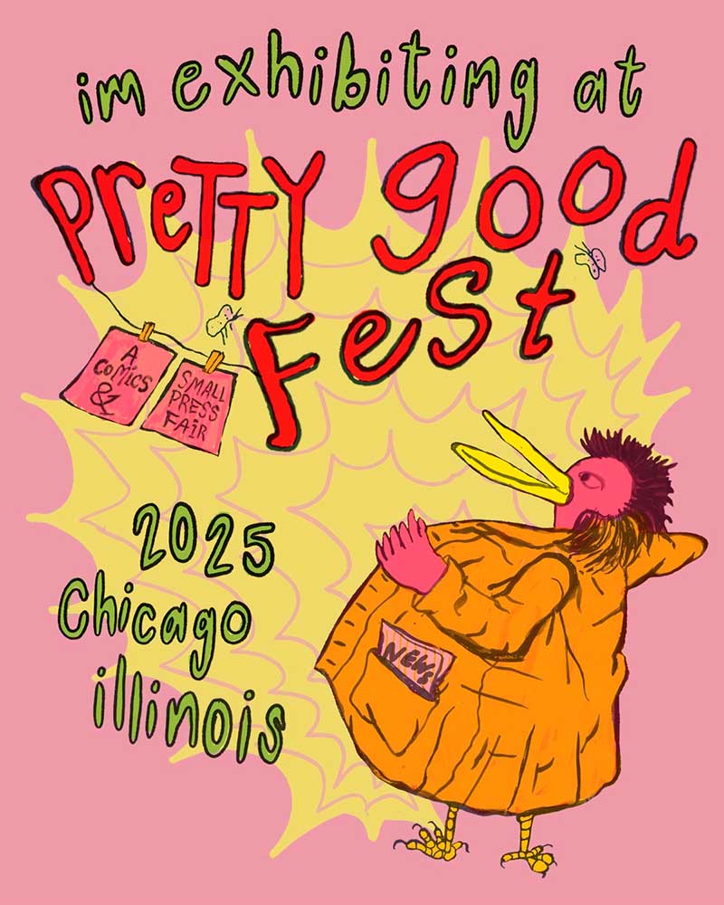 copyright Maggie Umber Pretty Good Fest flyer, a comics small press fair